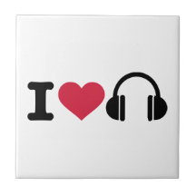 Amo música de los auriculares azulejos cerámicos