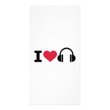 Amo música de los auriculares tarjeta personal