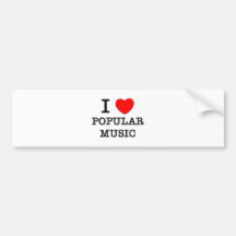 Amo música popular pegatina de parachoque