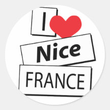 Amo Niza Francia Pegatina Redonda