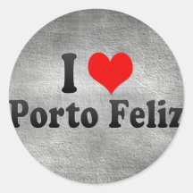 Amo Oporto Feliz, el Brasil Etiquetas Redondas