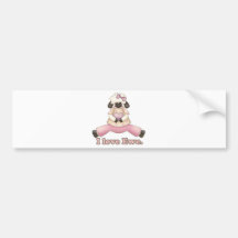 amo ovejas de la tarjeta del día de San Valentín d Etiqueta De Parachoque