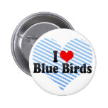 Amo pájaros azules pin
