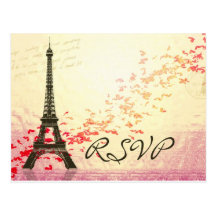 Amo París en primavera - tarjeta de RSVP Tarjetas Postales