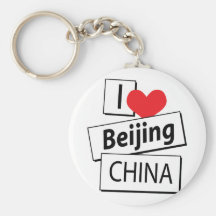 Amo Pekín China Llaveros Personalizados