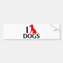 Amo perros etiqueta de parachoque