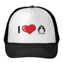 Amo pingüinos gorro de camionero