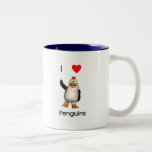 Amo pingüinos taza de café