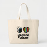 Amo pitones del diamante (del corazón) bolsas de mano