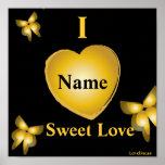 Amo Poster-Personalizar Usted-Dulce del amor