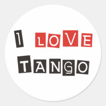 ¡Amo productos y diseños del tango! Etiqueta Redonda