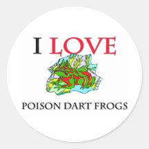 Amo ranas del dardo del veneno pegatina