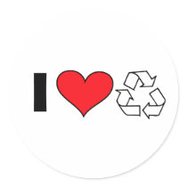 Amo reciclar etiqueta redonda
