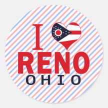 Amo Reno, Ohio Pegatina Redonda