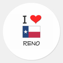 Amo Reno Tejas Pegatina Redonda