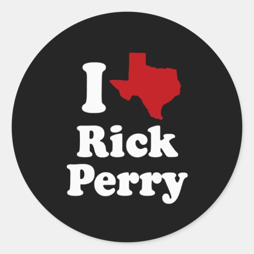 AMO RICK PERRY Y TEJAS (blancos) Etiqueta