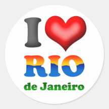 Amo Río de Janeiro, el Brasil la ciudad maravillos Etiqueta Redonda