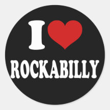 Amo Rockabilly Pegatina Redonda