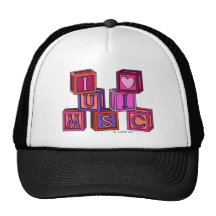 Amo rosa de los bloques de la música gorro de camionero