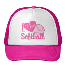 Amo rosa del softball gorro de camionero