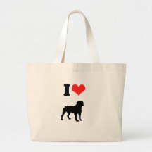 Amo Rottweilers Bolsa Lienzo
