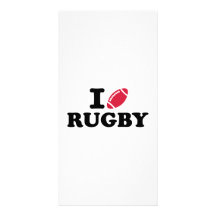 Amo rugbi tarjeta con foto personalizada