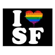 AMO SAN FRANCISCO GAY - BLANCO - .PNG TARJETAS POSTALES