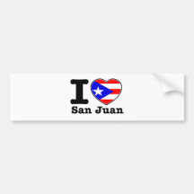 Amo San Juan Pegatina De Parachoque