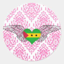 Amo Sao Tome and Principe - alas Etiqueta Redonda