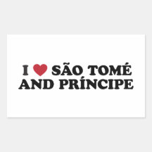 Amo São Tomé y Príncipe Rectangular Pegatinas