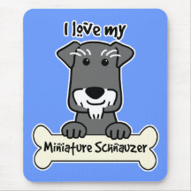 Amo Schnauzers miniatura Alfombrilla De Ratón