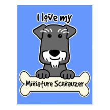 Amo Schnauzers miniatura Tarjetas Postales