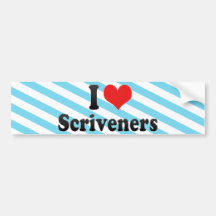 Amo Scriveners Pegatina De Parachoque