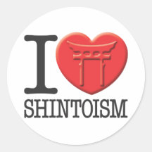 Amo Shintoism Etiqueta Redonda