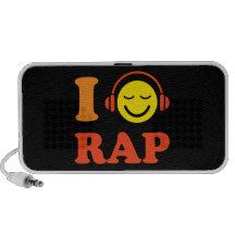 Amo smiley del música rap con los altavoces de los