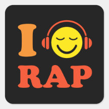 Amo smiley del música rap con los pegatinas de los