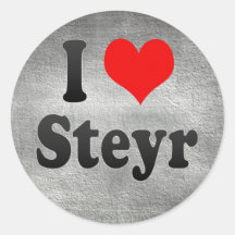 Amo Steyr, Austria. Ich Liebe Steyr, Austria Etiquetas Redondas