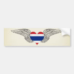 Amo Tailandia - alas Etiqueta De Parachoque