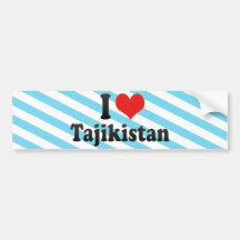 Amo Tayikistán Pegatina De Parachoque