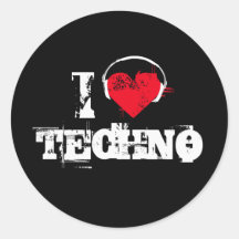Amo techno pegatinas  