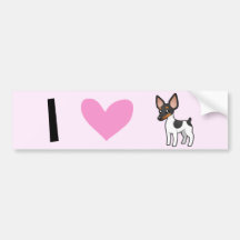 Amo terrieres de rata/a fox terrier de juguete etiqueta de parachoque