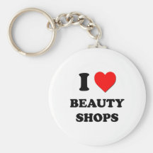 Amo tiendas de belleza llavero personalizado