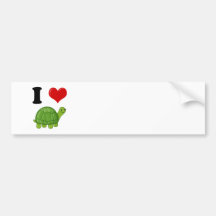 Amo tortugas etiqueta de parachoque