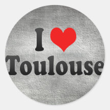 Amo Toulouse, Francia Pegatinas Redondas