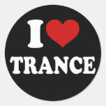 Amo trance pegatinas redondas