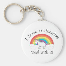 ¡Amo trato de los unicornios con él! Llaveros Personalizados