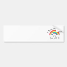 ¡Amo trato de los unicornios con él! Etiqueta De Parachoque