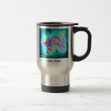 ¡Amo una rotura! - Gato feliz de la aguamarina mag Taza De Café