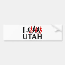 AMO UTAH, YO CORRO UTAH ETIQUETA DE PARACHOQUE