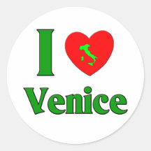 Amo Venecia Pegatina Redonda